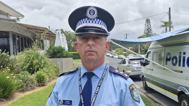 Coffs-Clarence Police Acting Inspector Nick Dixon on scene during the search for Jacob. Picture: Toni Moon