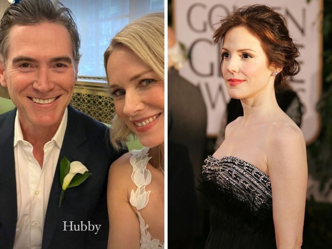 Mary-Louise Parker (right) has reacted to her ex Billy Crudup's marriage to Naomi Watts. Pictures: Instagram, Getty