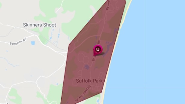 More than 2400 properties have lost power in the Suffolk Park area.