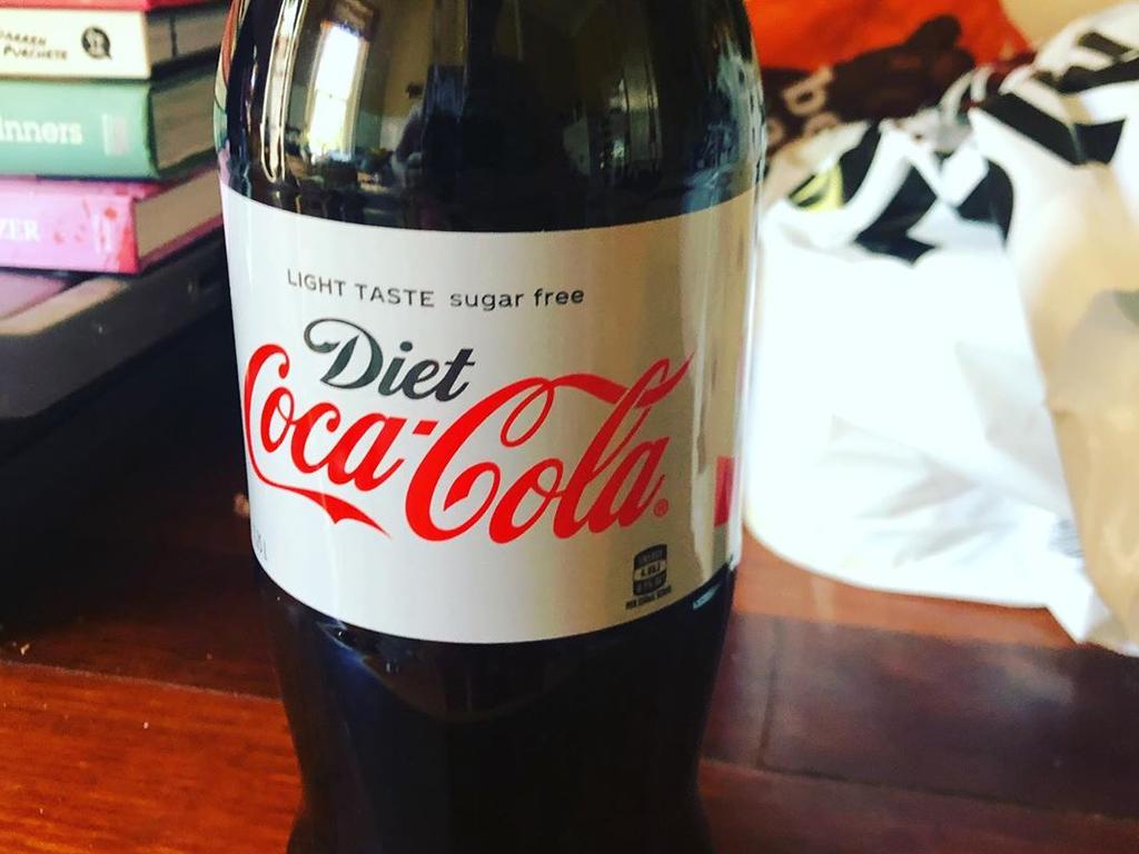 While Diet Coke and other artificially sweetened drinks are thought to be better than full-sugar versions, research shows the sweetners in these beverages may contribute to type 2 diabetes. Picture: Instagram / stufffromthesupermarket