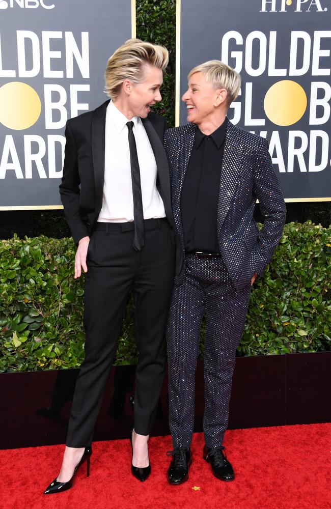 A loved-up moment on the red carpet. Picture: Getty Images