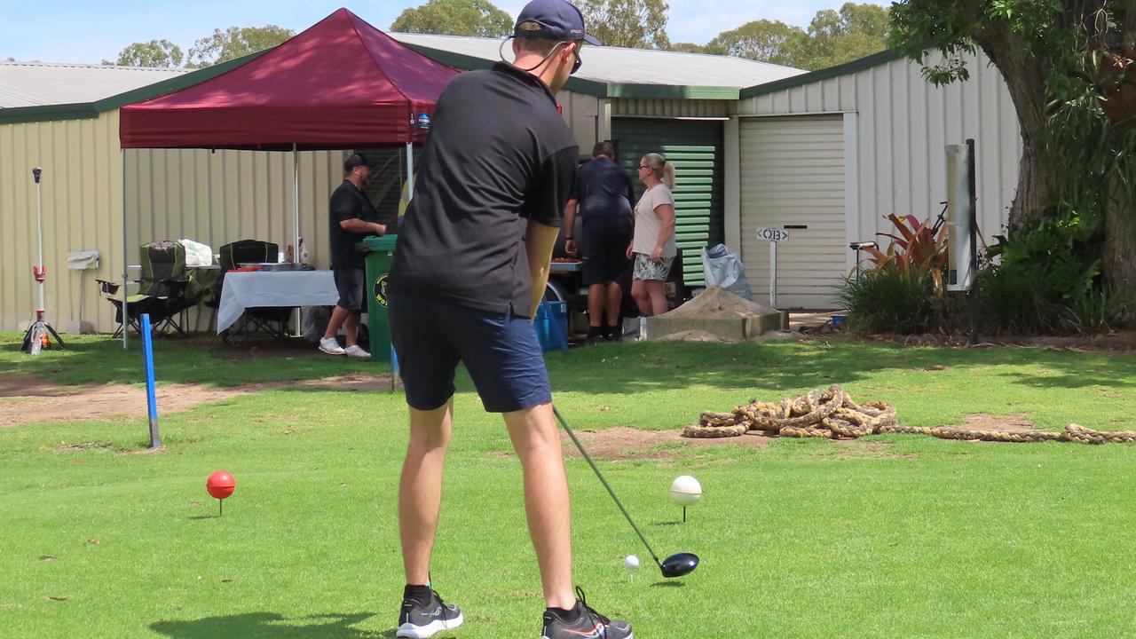 Jackson Manktelow taking a swing at Brooksy’s Memorial Golf Day.