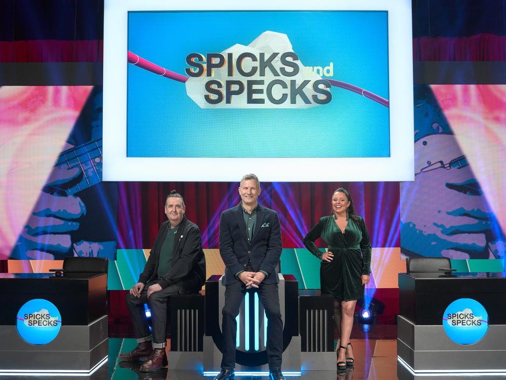 A scene from the 2021 season of ABC music quiz show Spicks and Specks