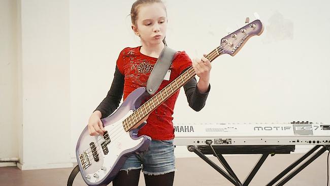 One of the youngsters auditioning for School of Rock the Musical in Melbourne.