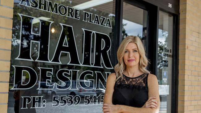 Simone Schofield from Ashmore Plaza Hair Design. Picture: Jerad Williams