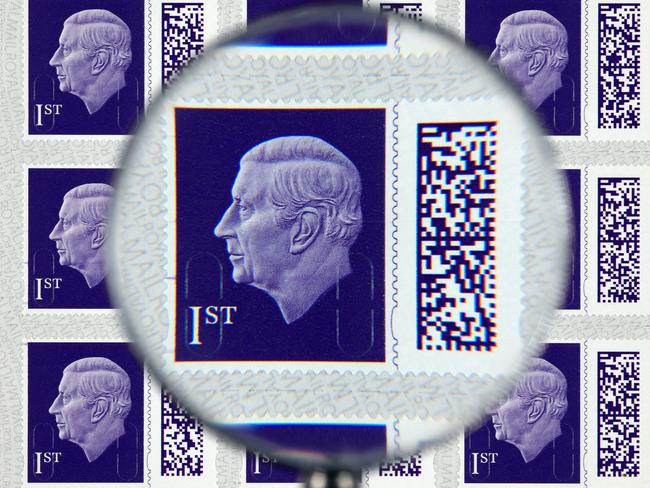 The new King Charles III 1st class stamp. Picture: Royal Mail Group/AFP