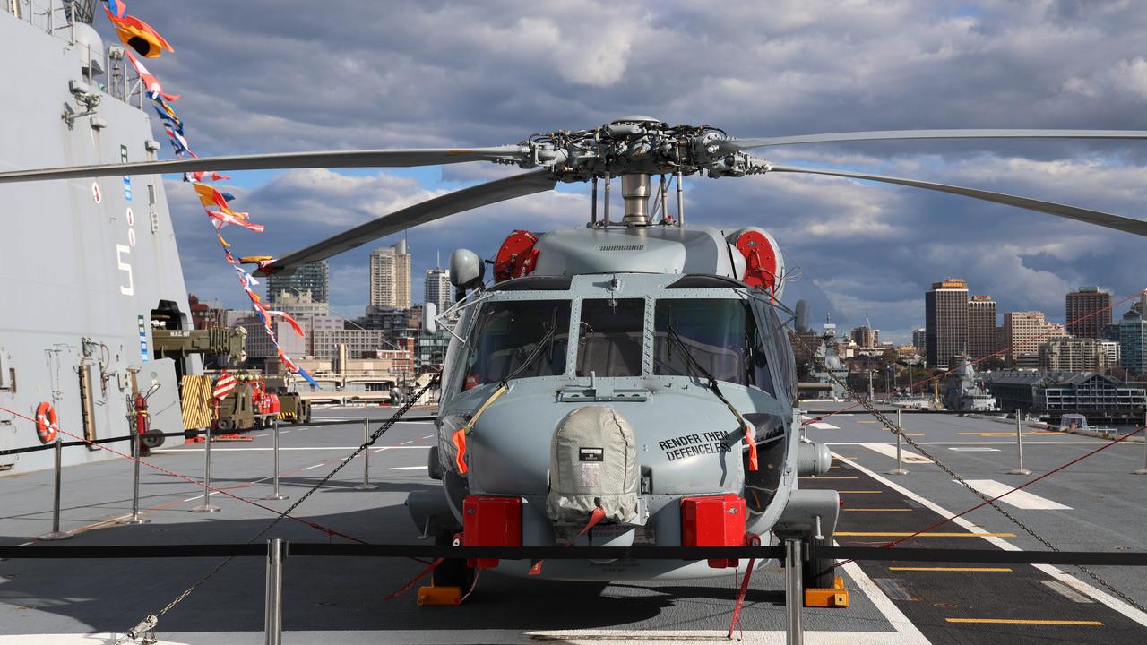 The Exercise Talisman Sabre opening ceremony was held aboard the HMAS Canberra in Sydney Harbour on Friday. Picture: NCA NewsWire / Damian Shaw