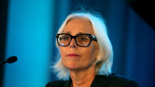 Healthscope Chairman Paula Dwyer at the company AGM in Melbourne. David Geraghty/The Australian