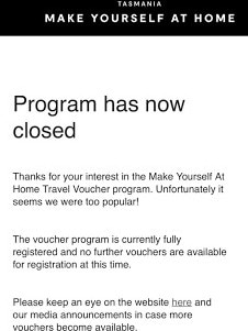 Make Yourself at Home travel vouchers ran out within 40 minutes