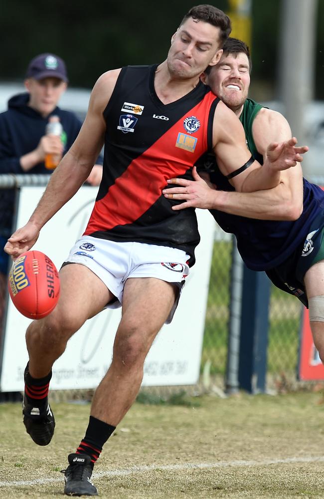 GFL: St Mary's v Newtown &amp; Chilwell. No 32 Luke Maddock for Newtown &amp; Chilwell.