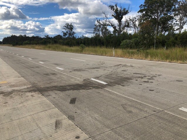 The Pacific Highway location of a fatal accident at a truck stopping back near Kempsey. Pic Dan Mills