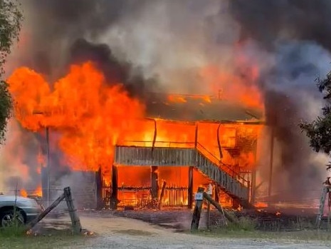 On Saturday at 1.10pm nine Queensland Fire and Emergency Services crews attended a house fire at Crumpton Drive, Blackbutt, the blaze was put out at 10.45am the next morning.