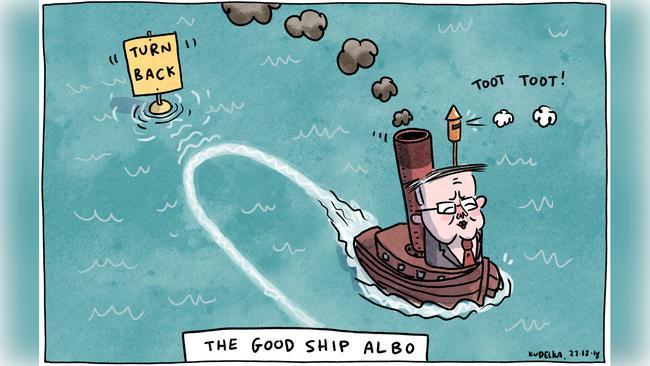 Jon Kudelka Letters page cartoon for 12-12-2018Version: Letters Cartoon  (1280x720 - Aspect ratio preserved, Canvas added)COPYRIGHT: The Australian's artists each have different copyright agreements in place regarding re-use of their work in other publications.Please seek advice from the artists themselves or the Managing Editor of The Australian regarding re-use.