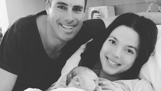 Matthew Richardson and Genevieve Holliday have posted on Instagram the birth of a baby girl, Zoey Isabella. Picture: Instagram