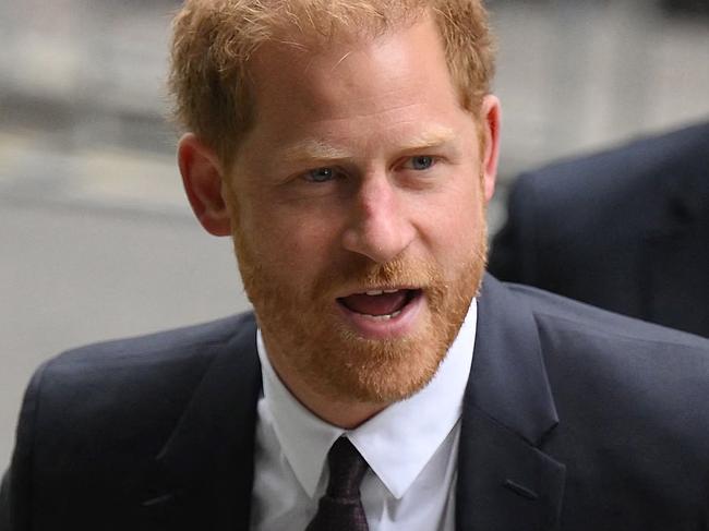 Britain's Prince Harry, Duke of Sussex, arrives to the Royal Courts of Justice, Britain's High Court, in central London on June 6, 2023. Prince Harry is expected to take the witness stand as part of claims against a British tabloid publisher, the latest in his legal battles with the press. King Charles III's younger son will become the first senior British royal to give evidence in court for more than a century when he testifies against Mirror Group Newspapers (MGN). (Photo by Daniel LEAL / AFP)