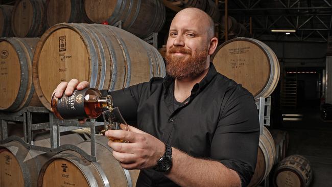 Hobart Whisky manager John Jarvis says creating top-quality whisky requires a significant commitment of time, energy and skill. Picture: Zak Simmonds