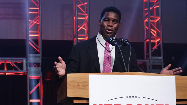 Herschel Walker concedes defeat at the College Football Hall of Fame in Atlanta, Georgia, on Tuesday night. Picture: AFP