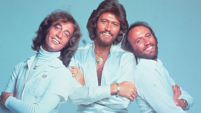 The Bee Gees – Robin, Barry and Maurice Gibb, in 1977. Picture: Supplied