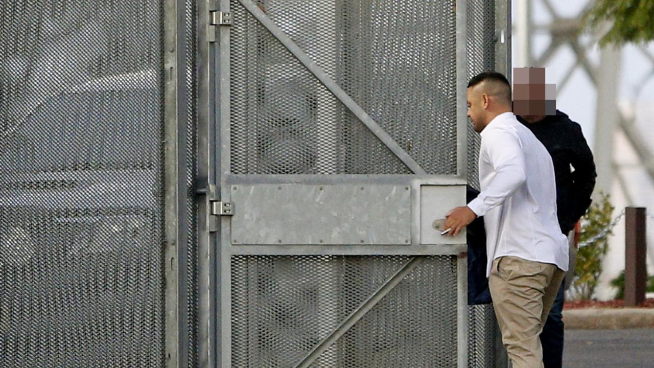 Jarryd Hayne leaving the Mary Wade Correctional Centre where he spent more than a year behind bars for his rape conviction, which has now been quashed. Picture: NewsWire / John Appleyard