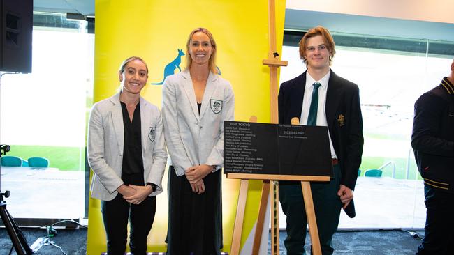 Olympians Sarah Carli, Emma McKeon and Matthew Cox. Picture: Supplied