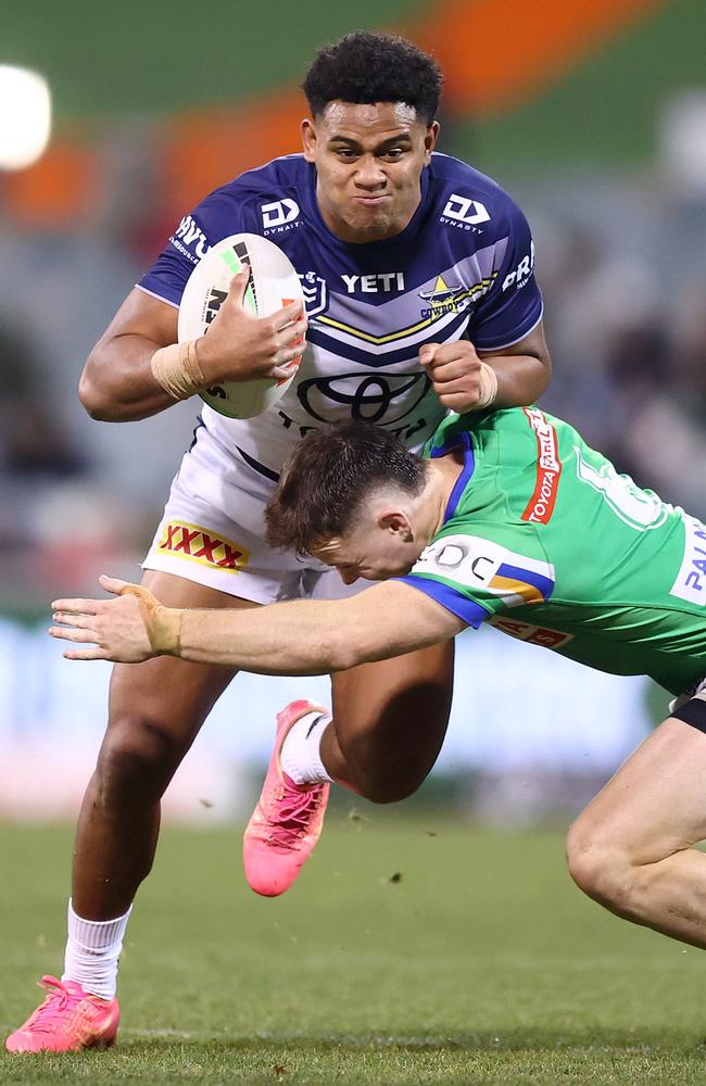 Viliami Vailea was the second-youngest regular starter for North Queensland in 2024, only older than Jeremiah Nanai by 93 days. (Photo by Mark Nolan/Getty Images)