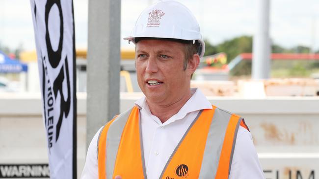 Deputy premier Steven Miles announces funding for a major diesel fuel project at the Port of Brisbane. Picture: Liam Kidston