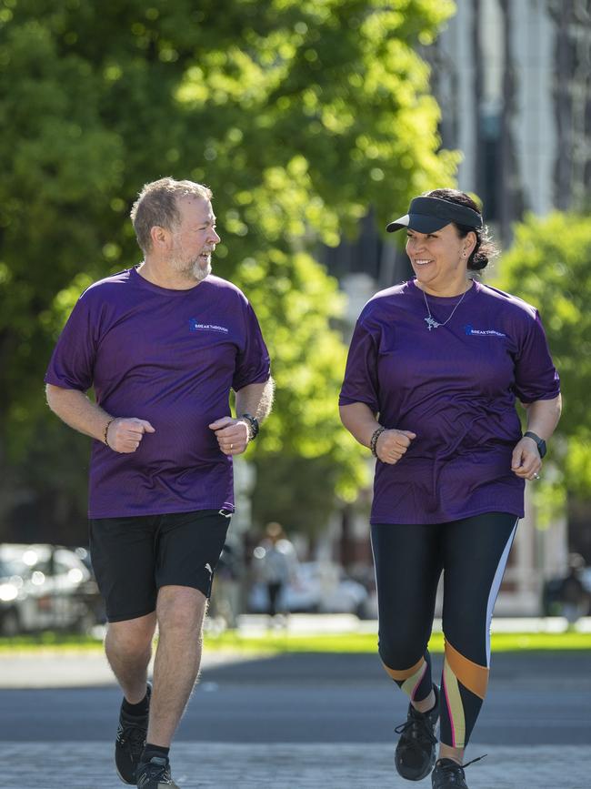 Greg and Magda’ marathon run will be raising money for the Breakthrough Mental Health Research Foundation. Picture: Mark Brake.