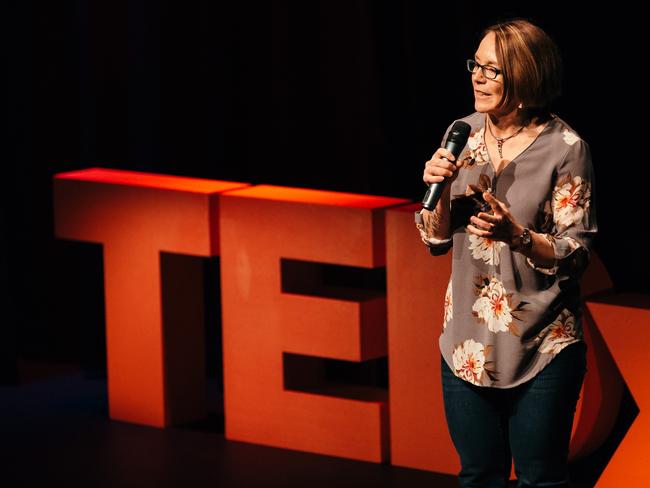 Nikki Lloyd of Brighton speaking at TEDx Brisbane in 2107. Photo: TEDx Brisbane