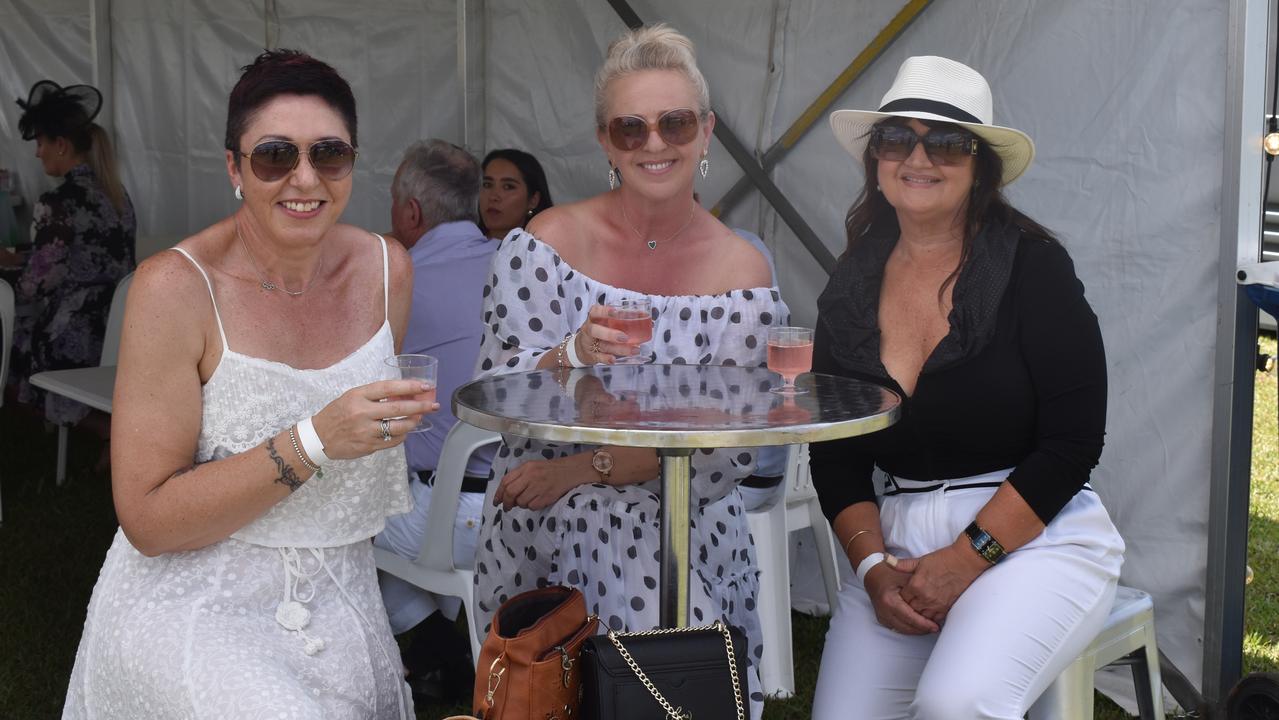 Venessa Herron, Suzy Kulakovska and Vicki Poppik enjoy their day at the Polo By the Sea event in Maroochydore. Picture: Eddie Franklin