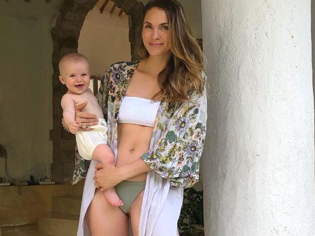 Ms Byrne with her eight-month-old daughter Marlie-Mae Rose Johnson . Picture: Instagram/Ladyandacat