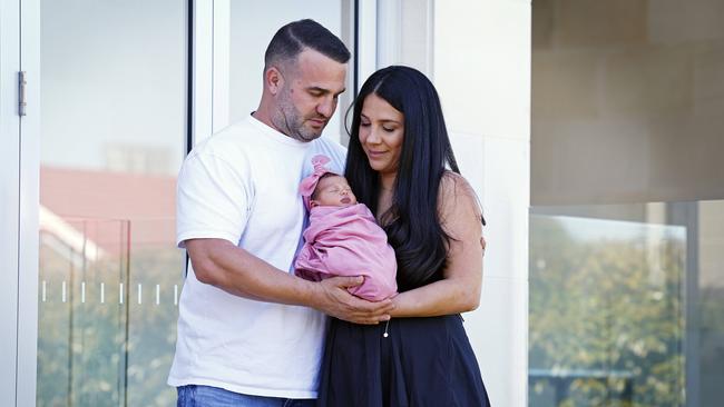 Danny and Leila Abdallah have welcomed a new baby girl into the family. Picture: Sam Ruttyn