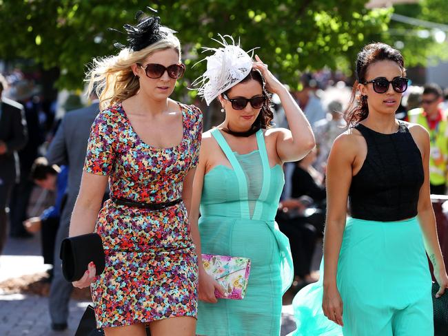 Melbourne Cup Day 2014 at Flemington Racecourse. Punters arrive at the track. Picture: Mark Stewart