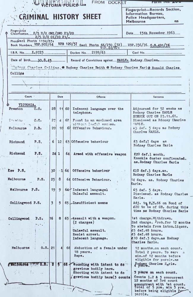 Collins’ extensive criminal history.