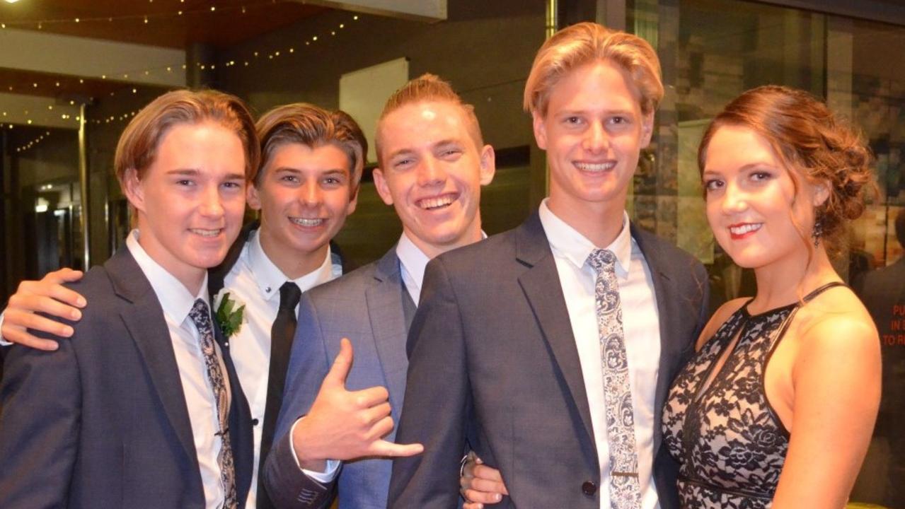 Lleyton Bartlett (middle) pictured with friends at Immanuel Lutheran College.