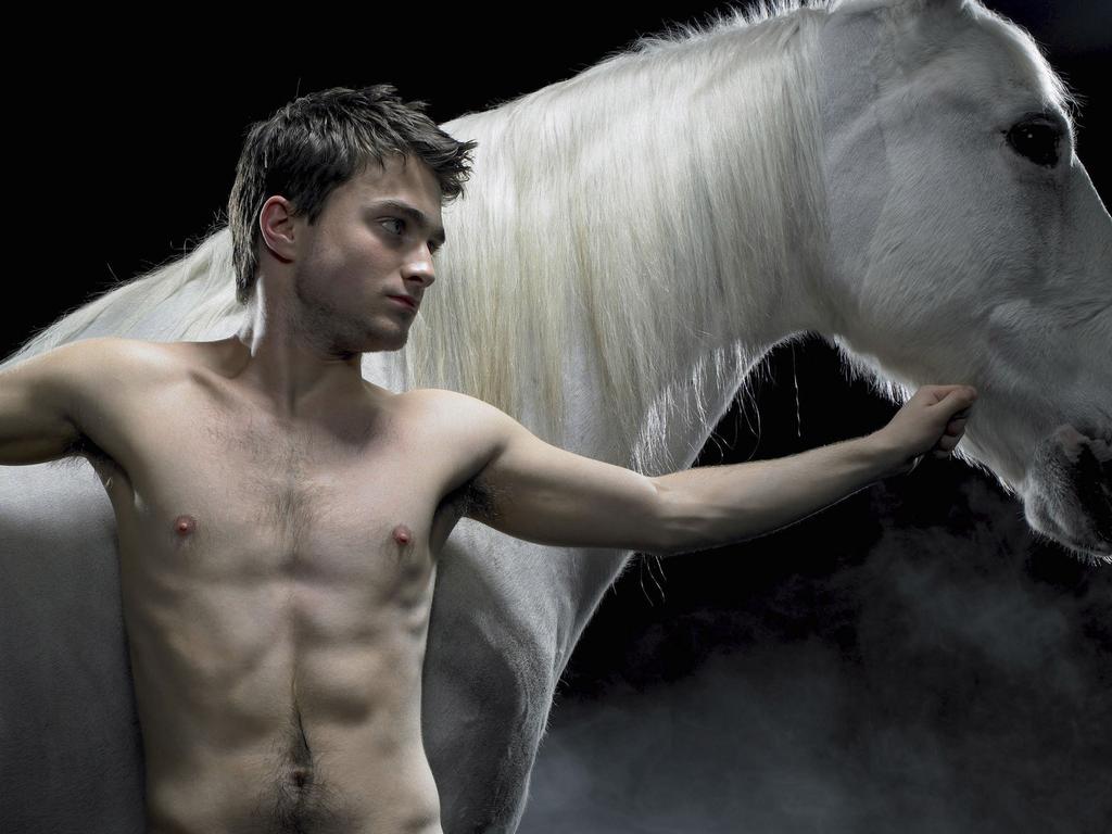 Daniel Radcliffe strips off his Harry Potter cloak in Equus. Picture: AP Photo/Peter Thompson Associates/Uli Weber 