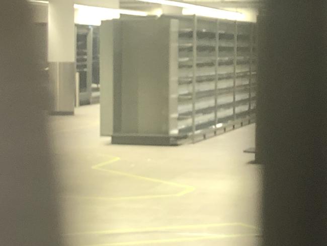 Shelving pictured on Thursday inside the long awaited IGA Supamart supermarket at Freshwater. Picture: Jim O'Rourke