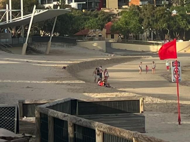 Erosion caused by high tides at Kings Beach. Residents across the Sunshine Coast are bracing for more wild weather as Tropical Cyclone Alfred tracks southward, bringing strong winds, heavy rain, and dangerous surf conditions. Photo: Facebook.