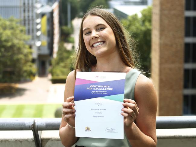 Piper Harrison from Mackellar Girls got a first in Aboriginal Studies. Picture: John Appleyard