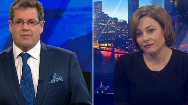 Peter Gleeson interviews Jackie Trad on Sky News. Picture: Sky News