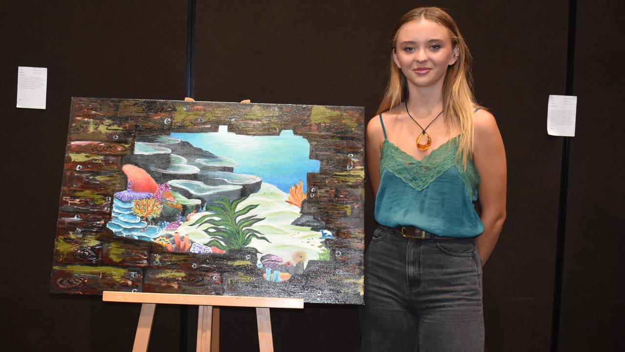 Pebbles Harvey at the Proserpine State High School Year 12 BIG ART Arts Showcase.