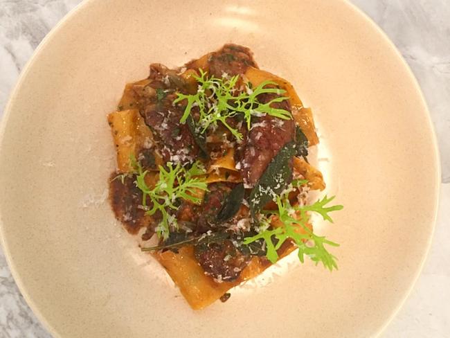 <b>Polenta pappardelle, Thilmere free range chicken liver, Madeira, crispy sage &amp; parmesan:</b>                        <a href="http://tilburyhotel.com.au/" target="_blank"> The Tilbury, Woolloomooloo </a>