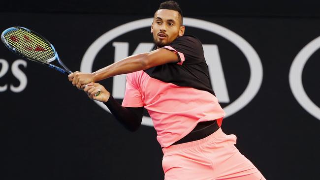 Nick Kyrgios is on fire early at Melbourne Park. Picture AAP