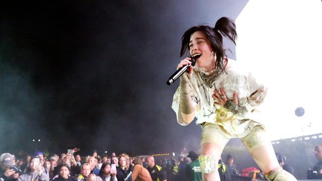 Billie Eilish, pictured here performing at Coachella, won the VMA Song of the Year for Happier Than Ever. Picture: Getty Images