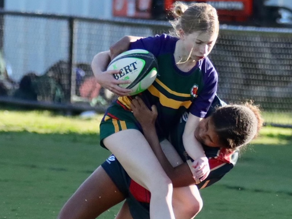 Speed demon O'Leary on the charge for Assumption (Photo: Downs Rugby)