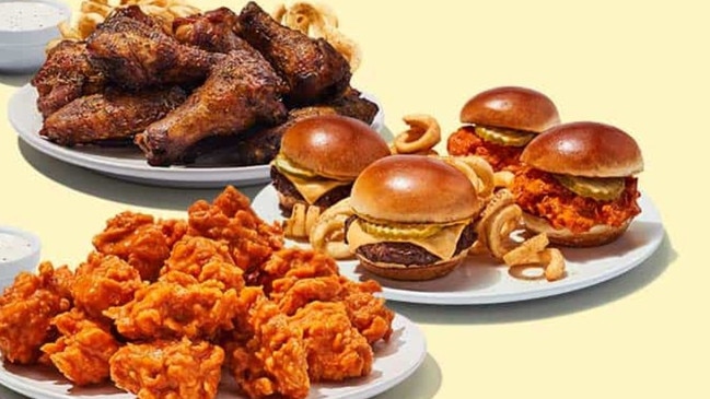 Hooters food includes wings and burgers. Picture: Hooters