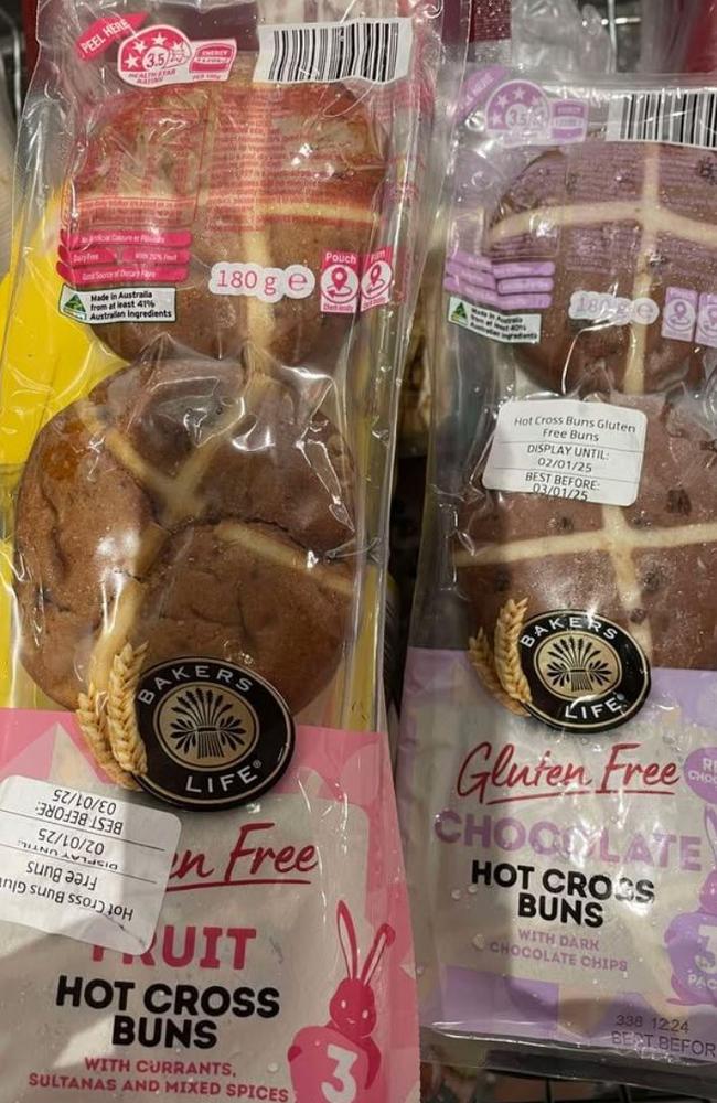 Hot cross buns have been spotted at Aldi. Picture: Facebook/Kati Keksi – your gluten free guide