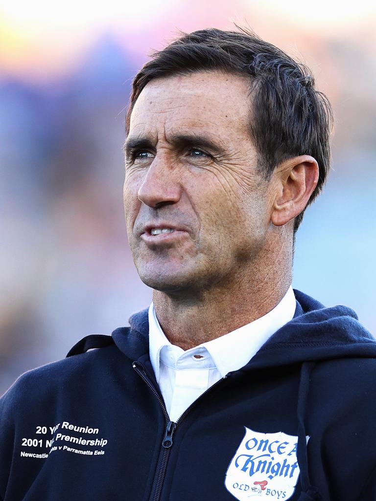 Andrew Johns attends an NRL match in Newcastle. Photo by Ashley Feder/Getty Images.