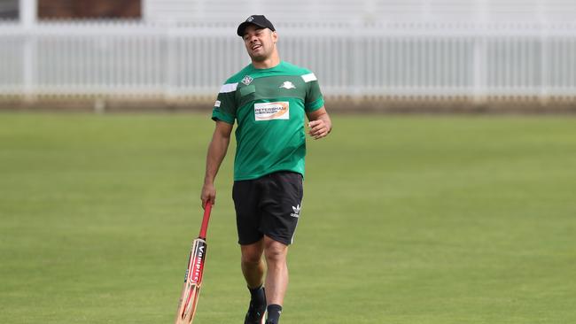 Jarryd Hayne played a charity cricket match with Tigers legends Paul Sironen and Garry Jack. Coincidence? Picture: David Swift