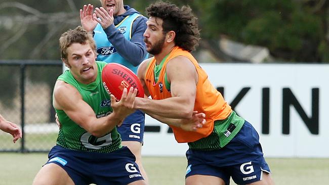 Nakia Cockatoo at Geelong training last month. Picture: Alison Wynd