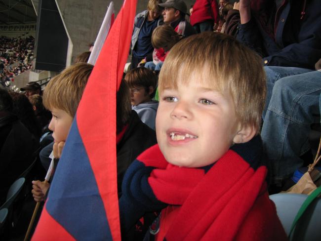 A young Callum Edwards at the footy. Picture: Supplied